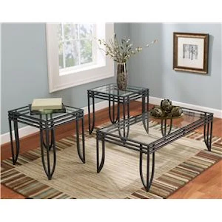 3-in-1 Cocktail Table and 2 End Table Occasional Group